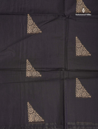 Cora Cotton Saree - Dark Navy Blue Colour Body Thread Butta With Without Border