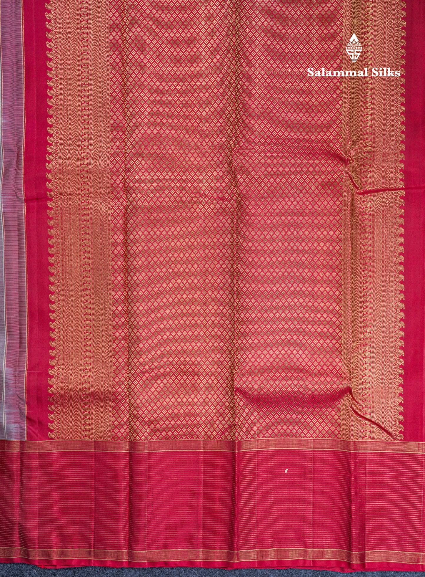 Dual Tone Light Maroon Pure Kanjivaram Silk Saree With Contrast Maroon Vairaoosi Border