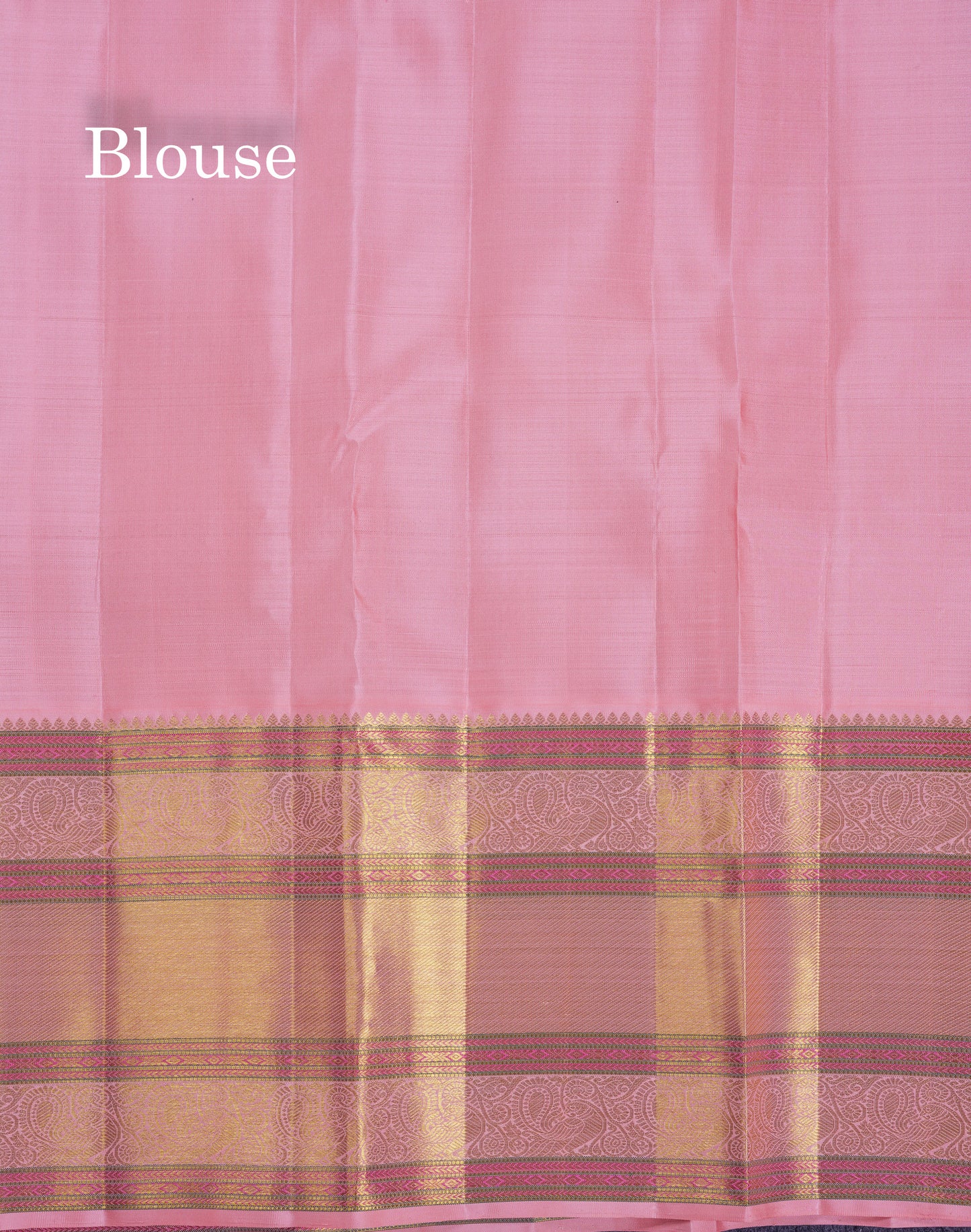 Korvai Beautiful Magenta Pure Kanjivaram Silk Saree With Contrast Dark Peach Traditional Evening Morning Border