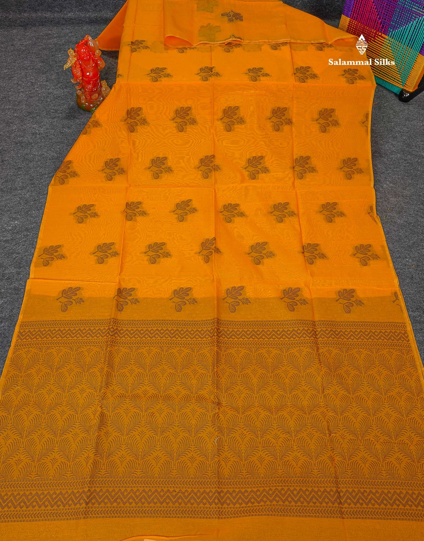 Cora Cotton Saree - Yellow Colour Body Thread Butta With Blouse