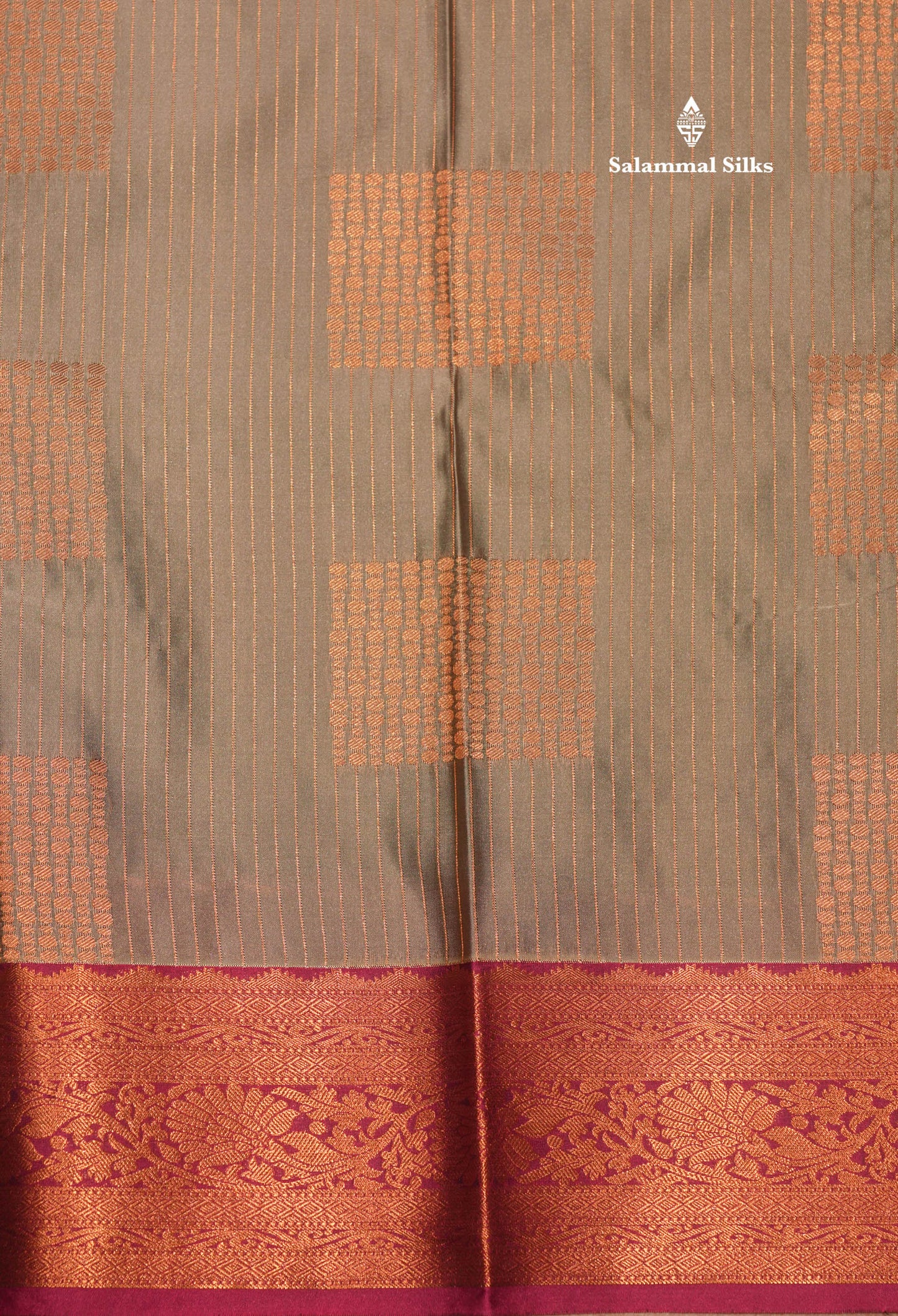 Elephant Grey Colour Semi Silk Saree With Contrast Magenta Pink Border