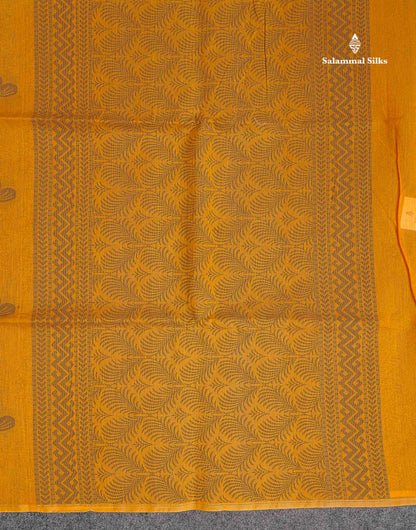 Cora Cotton Saree - Yellow Colour Body Thread Butta With Blouse