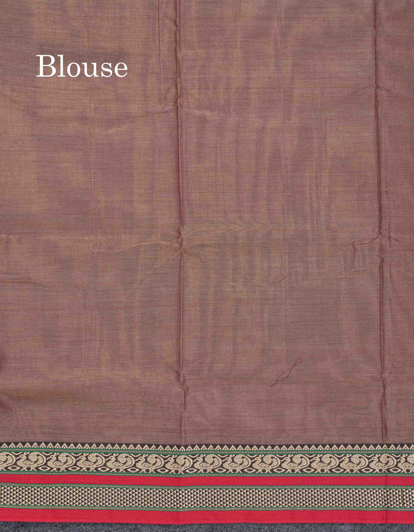 Beautiful Light Chocolate Plain Pure Cotton Saree With Traditional Border