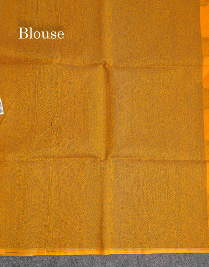 Cora Cotton Saree - Yellow Colour Body Thread Butta With Blouse