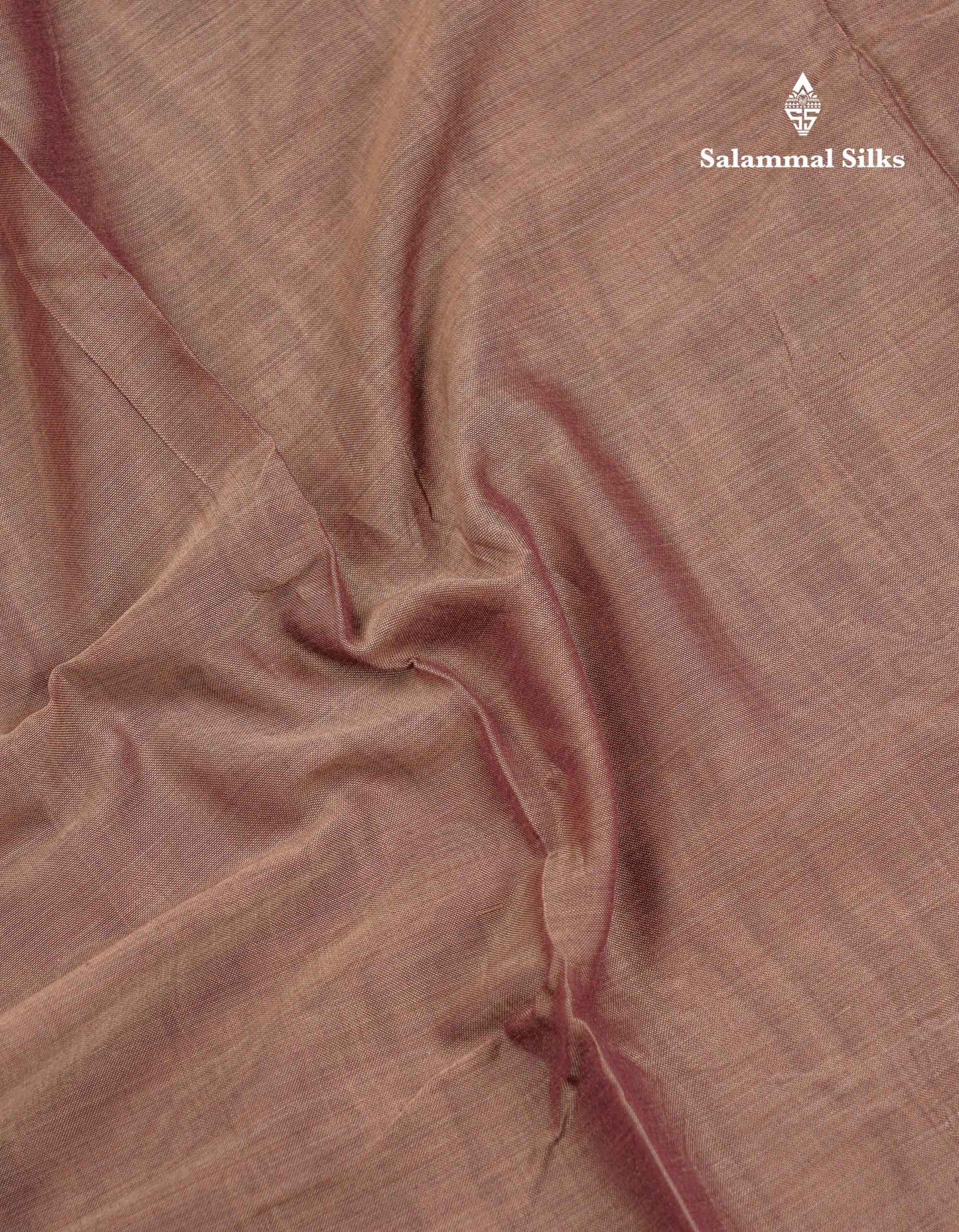 Beautiful Light Chocolate Plain Pure Cotton Saree With Traditional Border