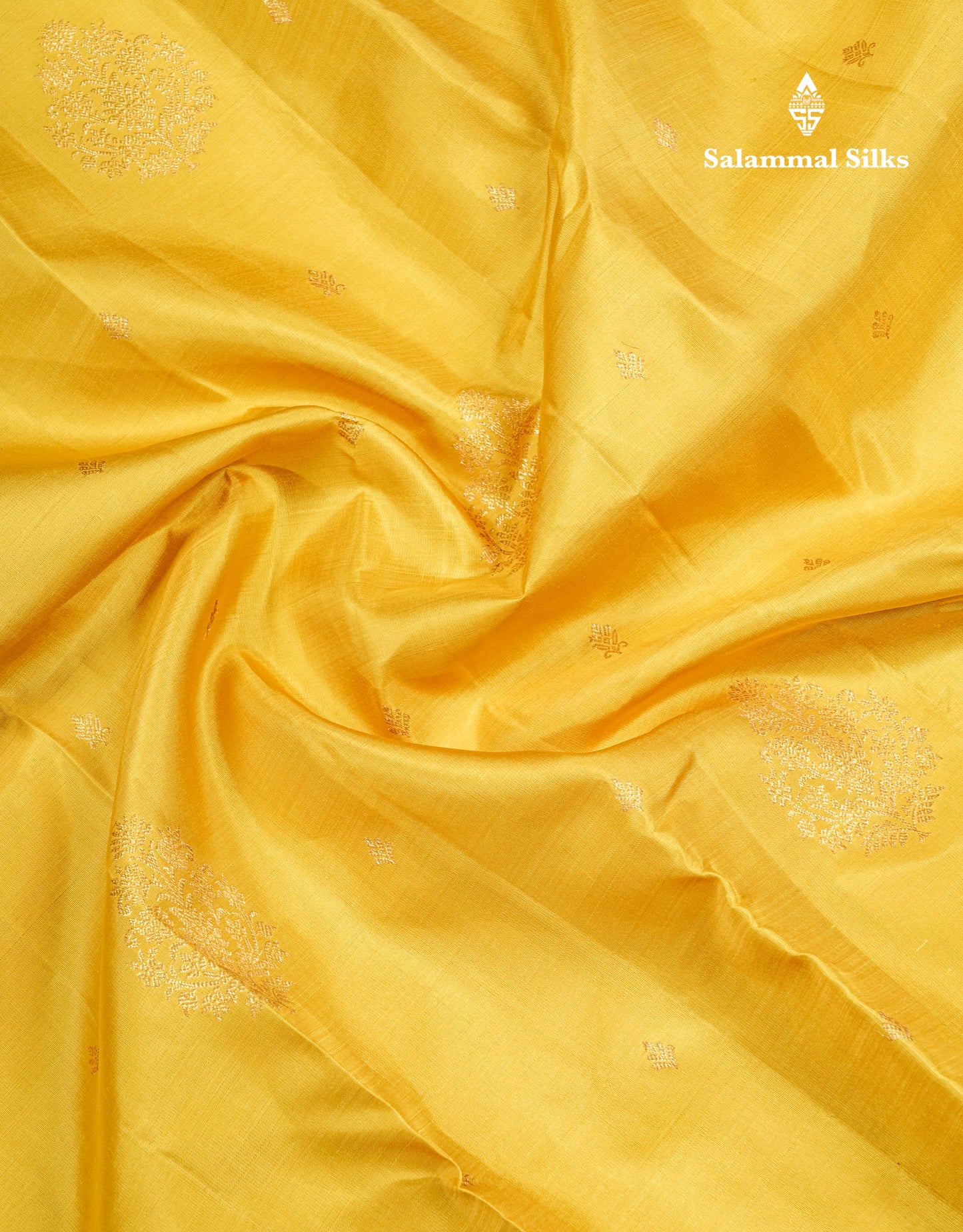 Korvai Mustard Yellow Pure Kanjivaram Silk Saree With Contrast Violet Traditional Border