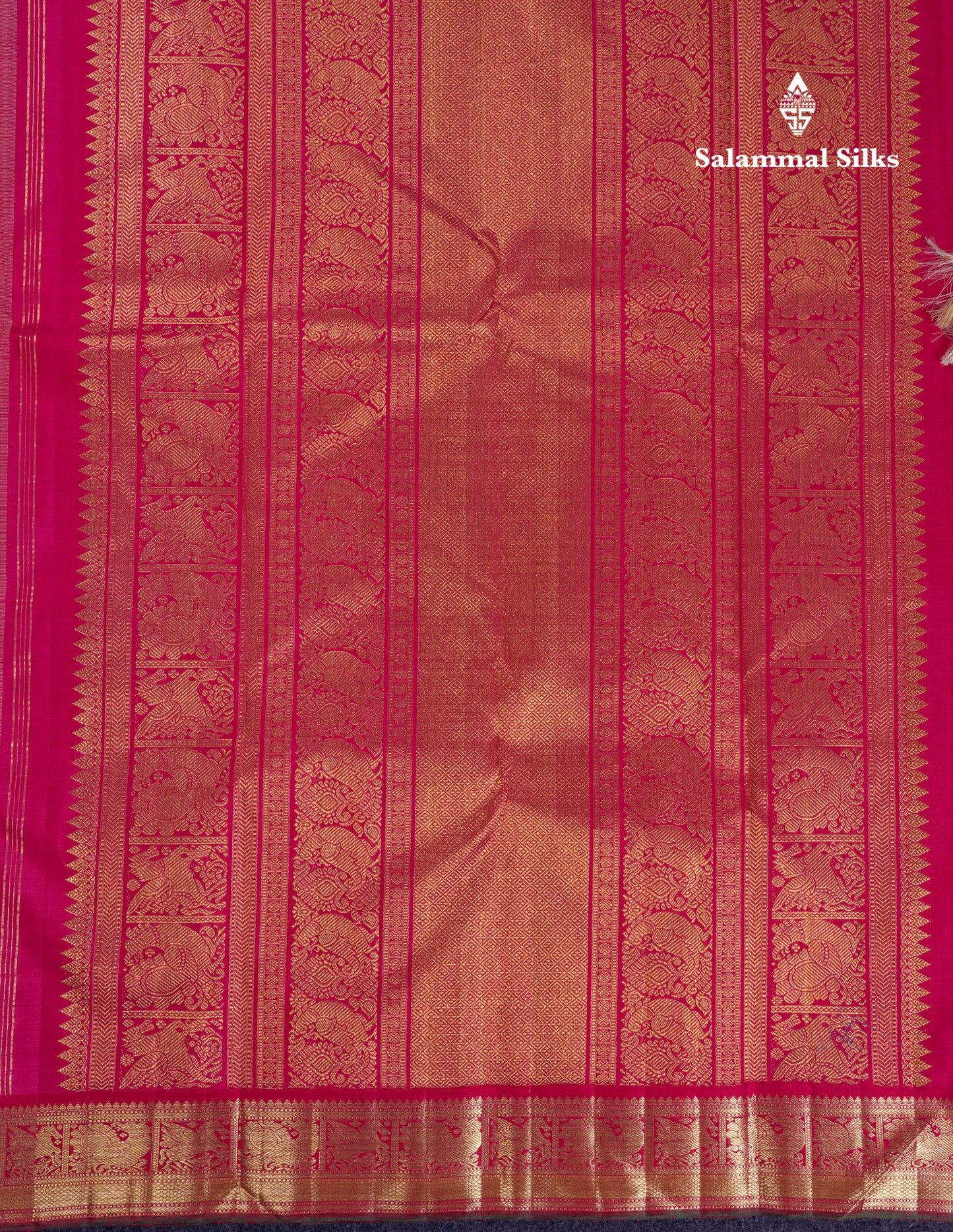 Korvai Beautiful Sandal Zari Checks With Butta Pure Kanjivaram Silk Saree With Contrast Maroon Traditional Medium Border