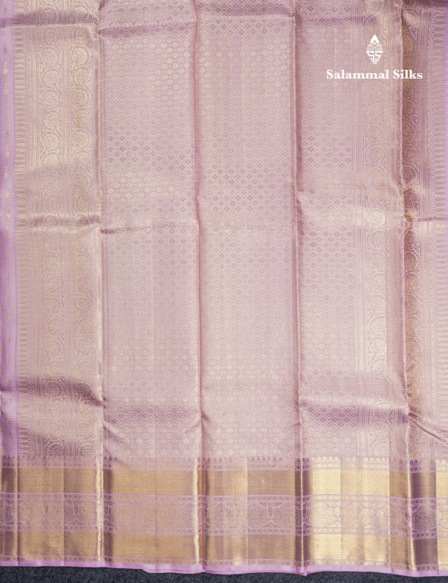 Baby Pink Pure Kanjivaram Silk Saree With Traditional Self Border