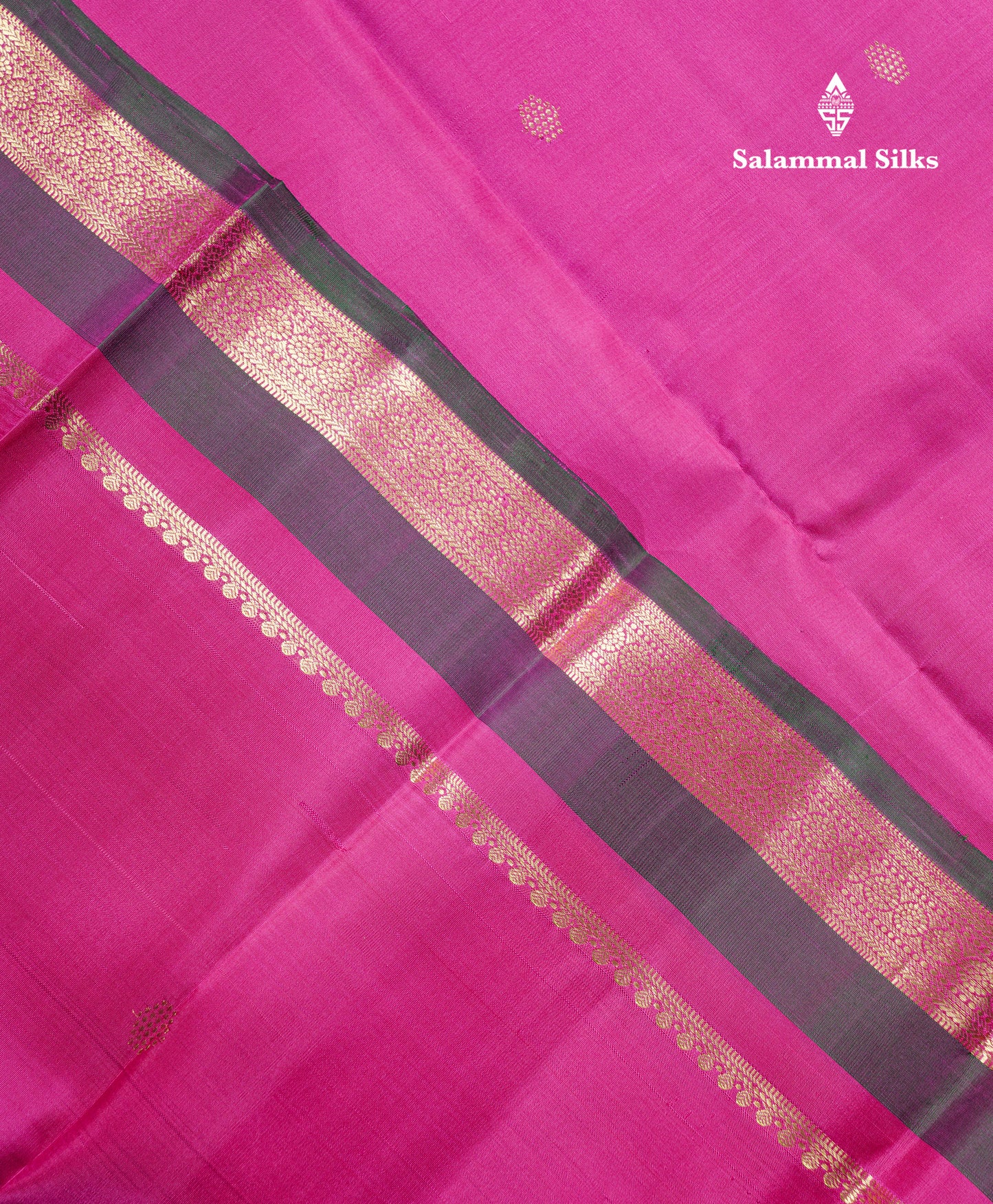Magenta Pink Pure Kanjivaram Silk Saree With Traditional Evening Morning Border