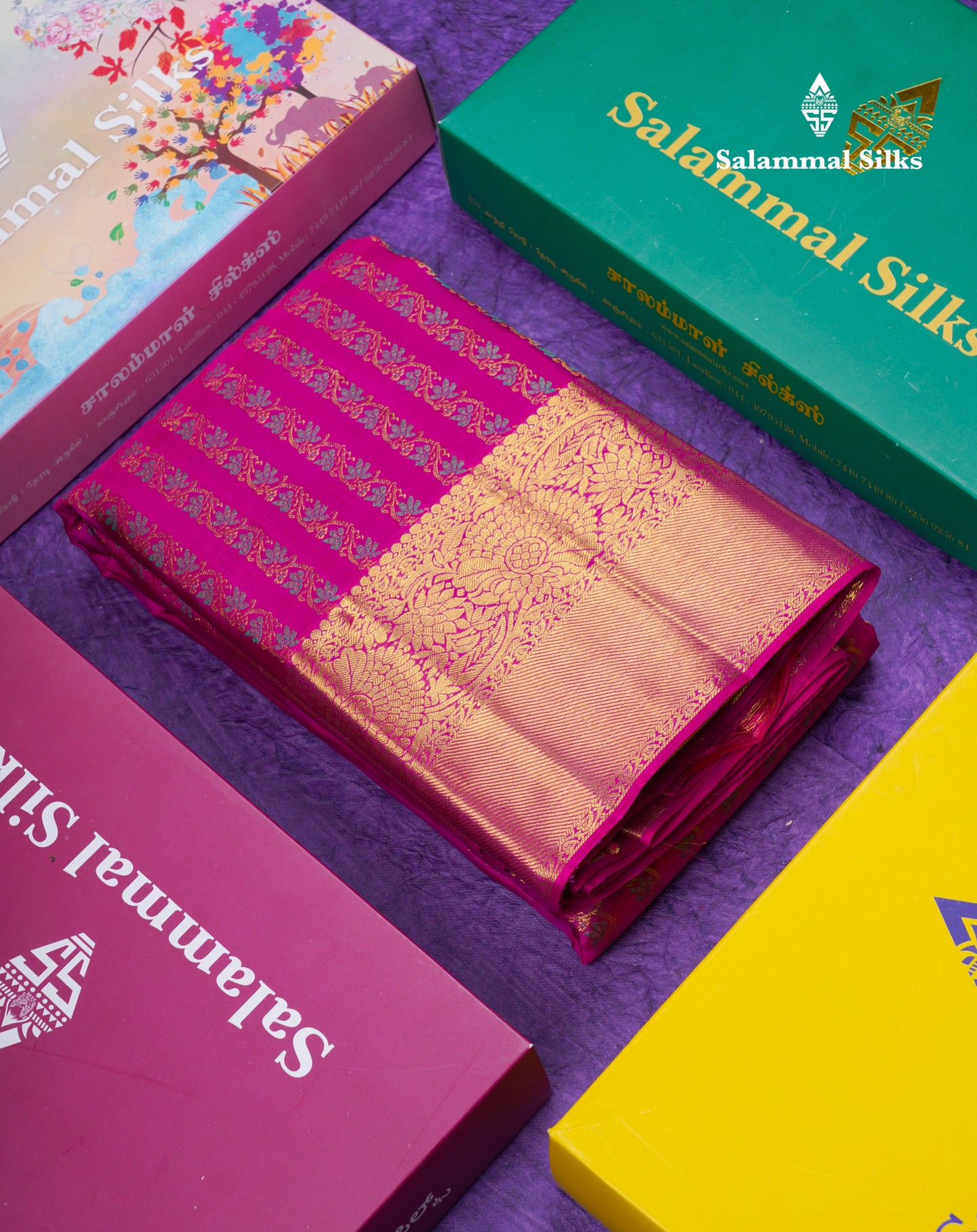 Beautiful Vadamalli Meenakari Work Bridal Pure Kanjivaram Silk Saree With Traditional Border