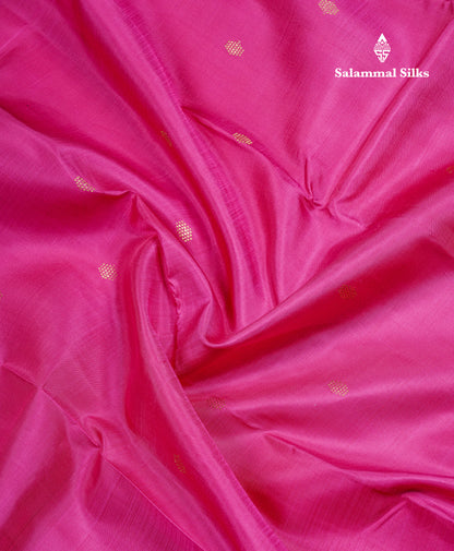 Magenta Pink Pure Kanjivaram Silk Saree With Traditional Evening Morning Border