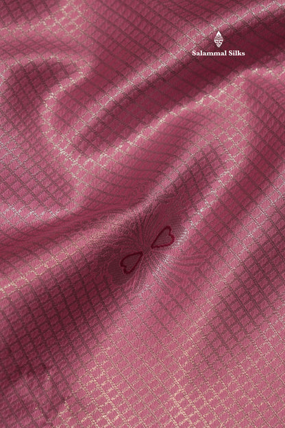 Light Pink Colour Semi Silk Tissue Saree With Contrast Magenta Pink Border