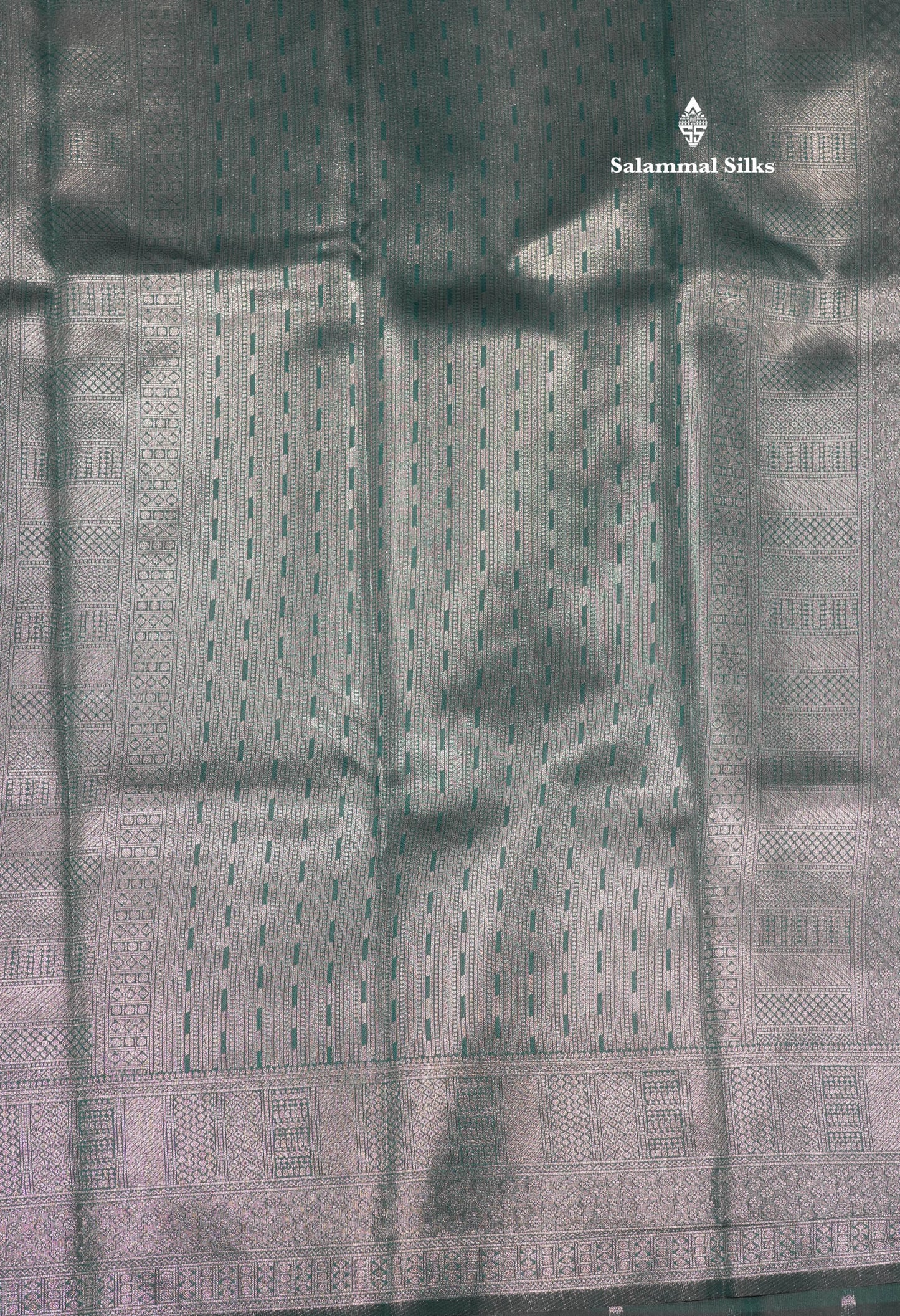 Light Pink Colour Semi Silk Tissue Saree With Contrast Sapphire Green Border