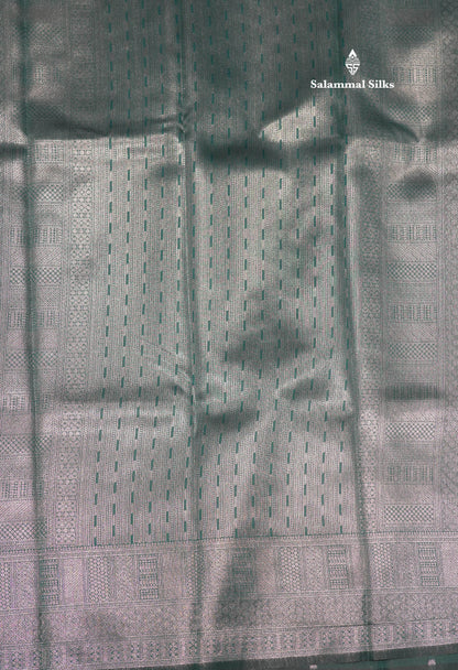 Light Pink Colour Semi Silk Tissue Saree With Contrast Sapphire Green Border