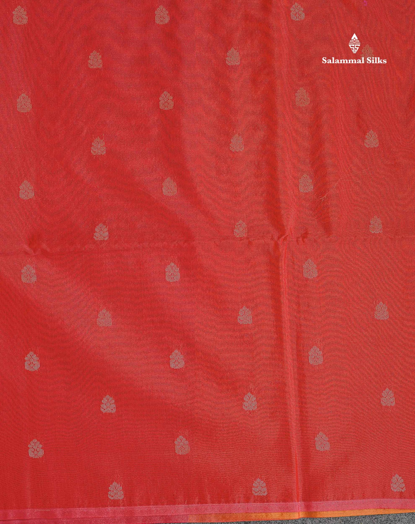 SICO Cotton Saree - Dual Tone Red Colour Body Zari Butta With Contrast Mustard Yellow Blouse