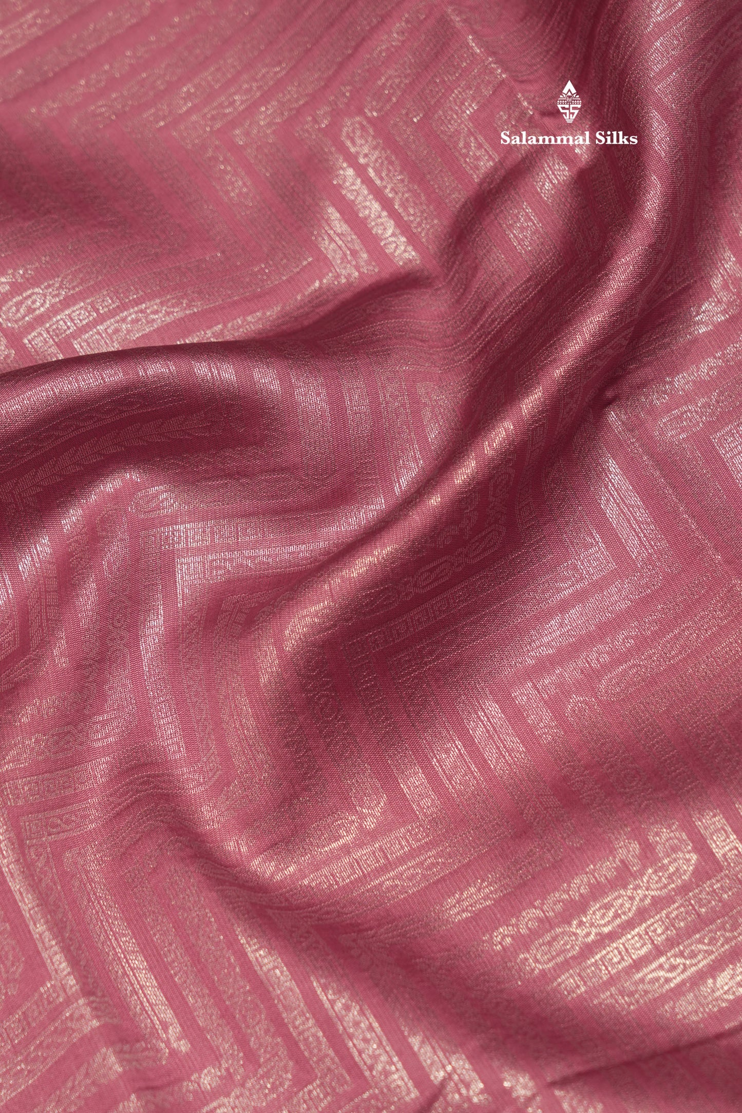 Light Pink Colour Semi Silk Tissue Saree With Contrast Sapphire Green Border