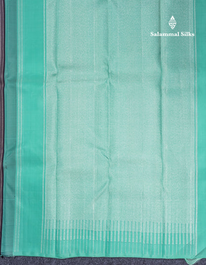 Dark Brown Pure Kanjivaram Silk Saree With Contrast Rexona Blouse