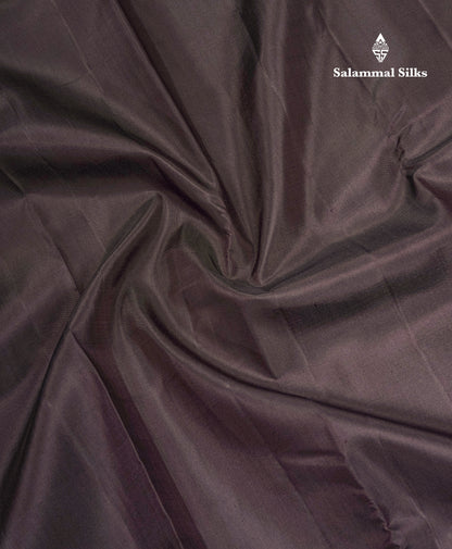 Dark Brown Pure Kanjivaram Silk Saree With Contrast Rexona Blouse