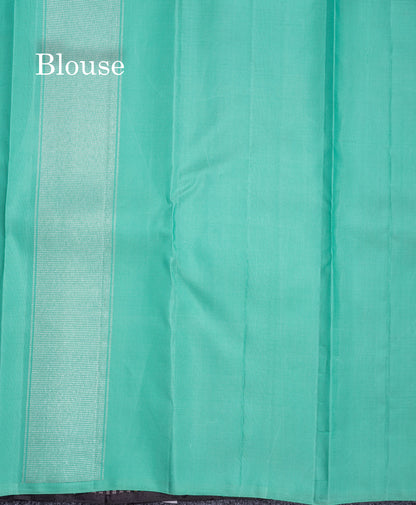 Dark Brown Pure Kanjivaram Silk Saree With Contrast Rexona Blouse