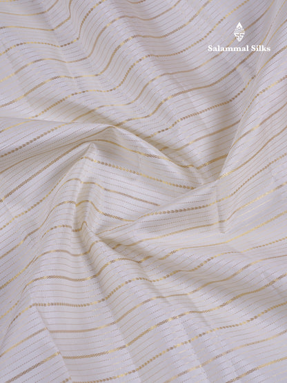 Korvai Beautiful White Pure Kanjivaram Silk Saree With Contrast Redish Pink Traditional Border