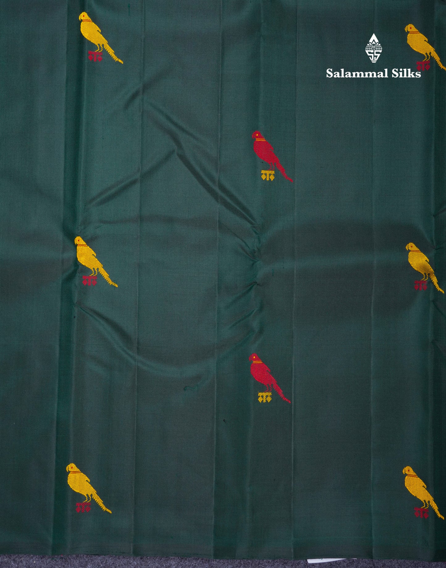 Bottle Green Thread Work Butta Fancy Pure Kanjivaram Silk Saree With Contrast Pink Blouse