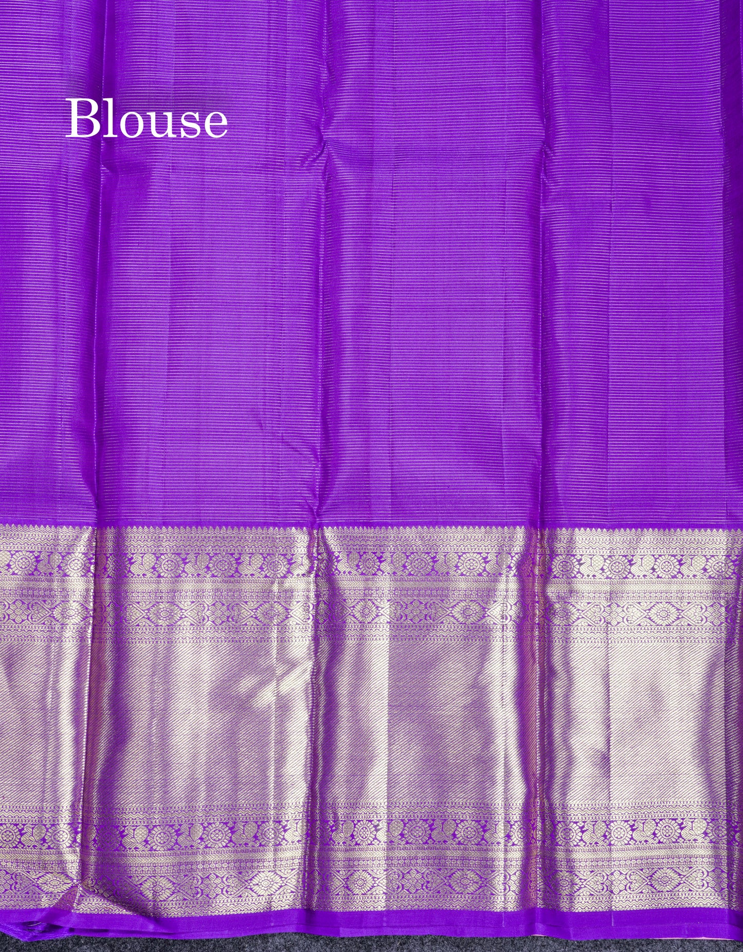Light Pink Vairaoosi Lines Pure Kanjivaram Silk Saree With Contrast Violet Blouse