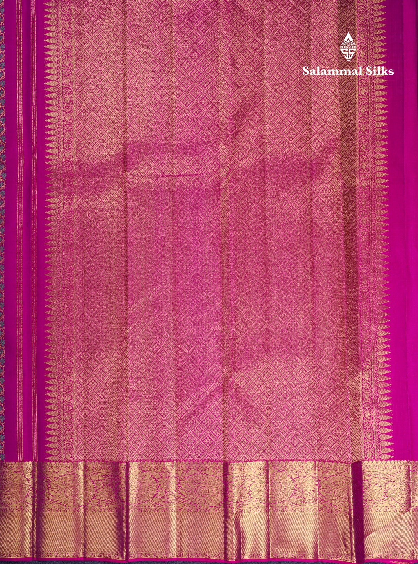 Beautiful Vadamalli Meenakari Work Bridal Pure Kanjivaram Silk Saree With Traditional Border