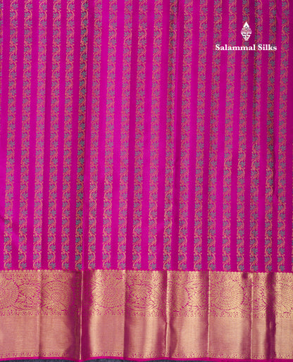 Beautiful Vadamalli Meenakari Work Bridal Pure Kanjivaram Silk Saree With Traditional Border