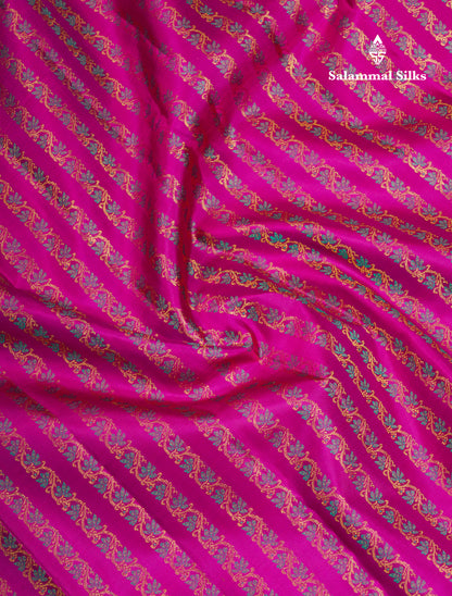 Beautiful Vadamalli Meenakari Work Bridal Pure Kanjivaram Silk Saree With Traditional Border