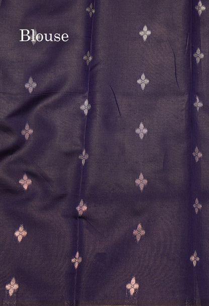 Peacock Green Colour Semi Silk Tissue Saree With Contrast Navy Blue Border
