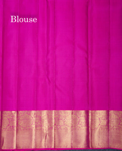 Beautiful Vadamalli Meenakari Work Bridal Pure Kanjivaram Silk Saree With Traditional Border