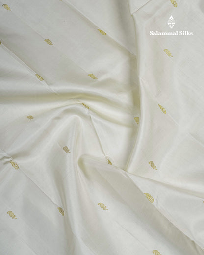 Half White Pure Kanjivaram Silk Saree With Contrast Maroon Traditional Border