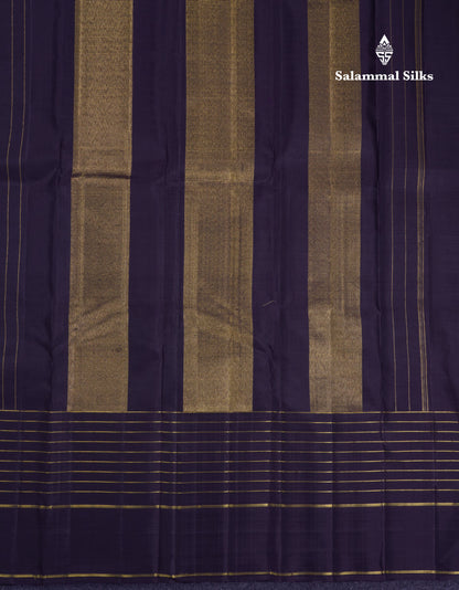 Beautiful Dark Kanchana Pure Kanjivaram Silk Saree With Traditional Gap Border