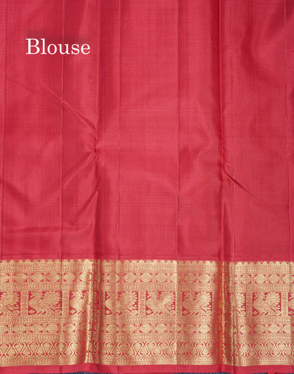 Half White Pure Kanjivaram Silk Saree With Contrast Maroon Traditional Border