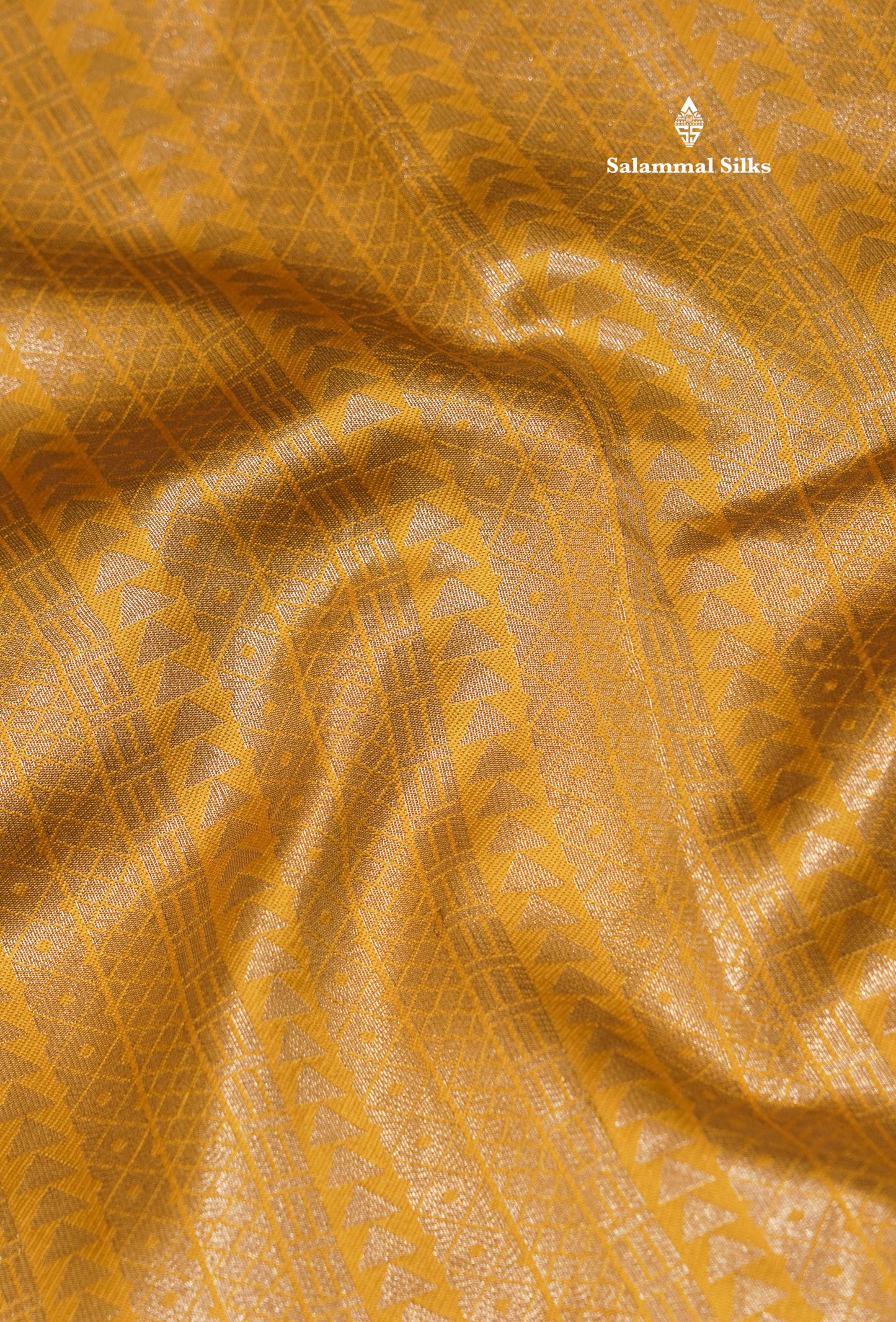 Mustard Yellow Colour Semi Silk Tissue Saree With Contrast Sapphire Green Border