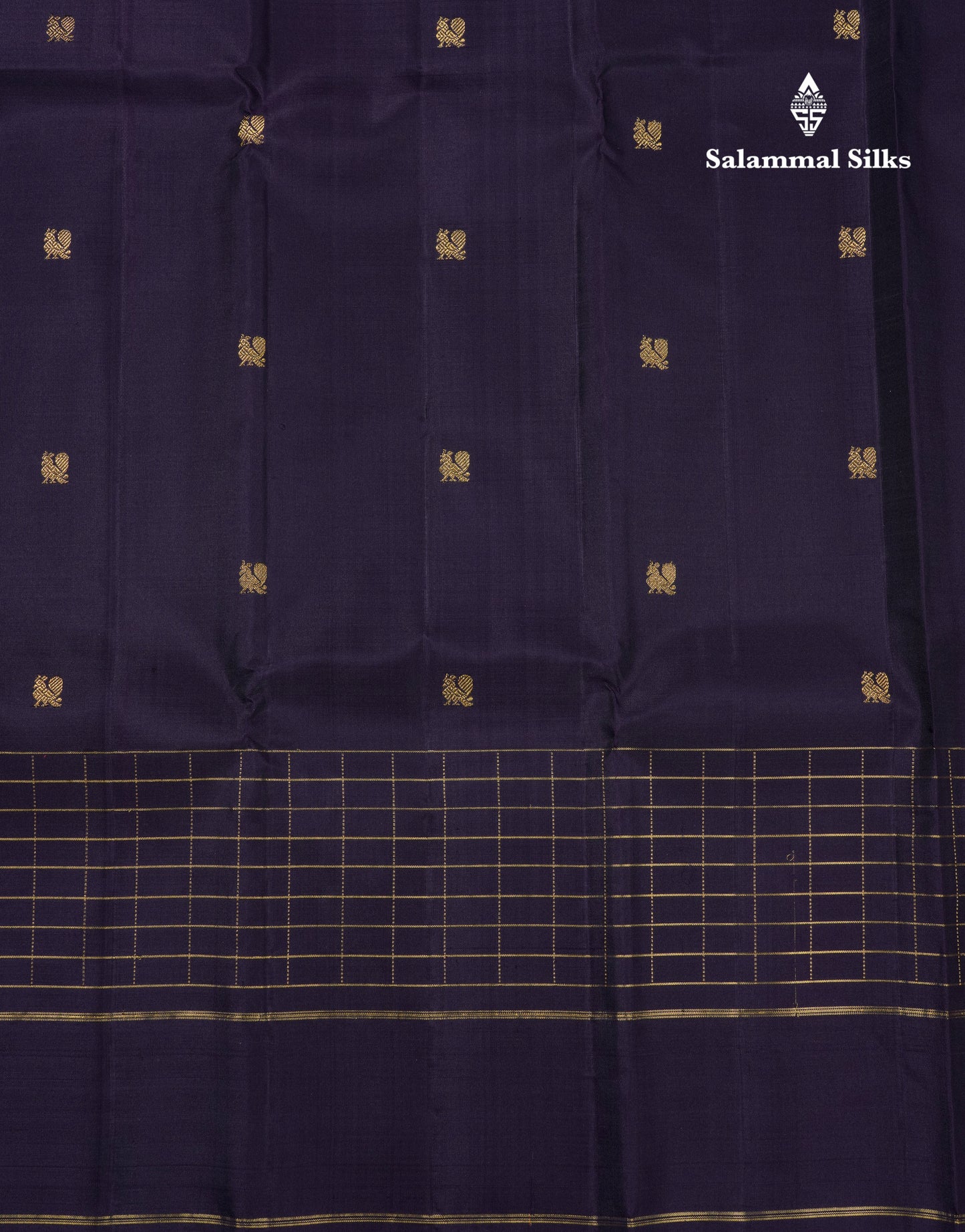 Beautiful Dark Kanchana Pure Kanjivaram Silk Saree With Traditional Gap Border