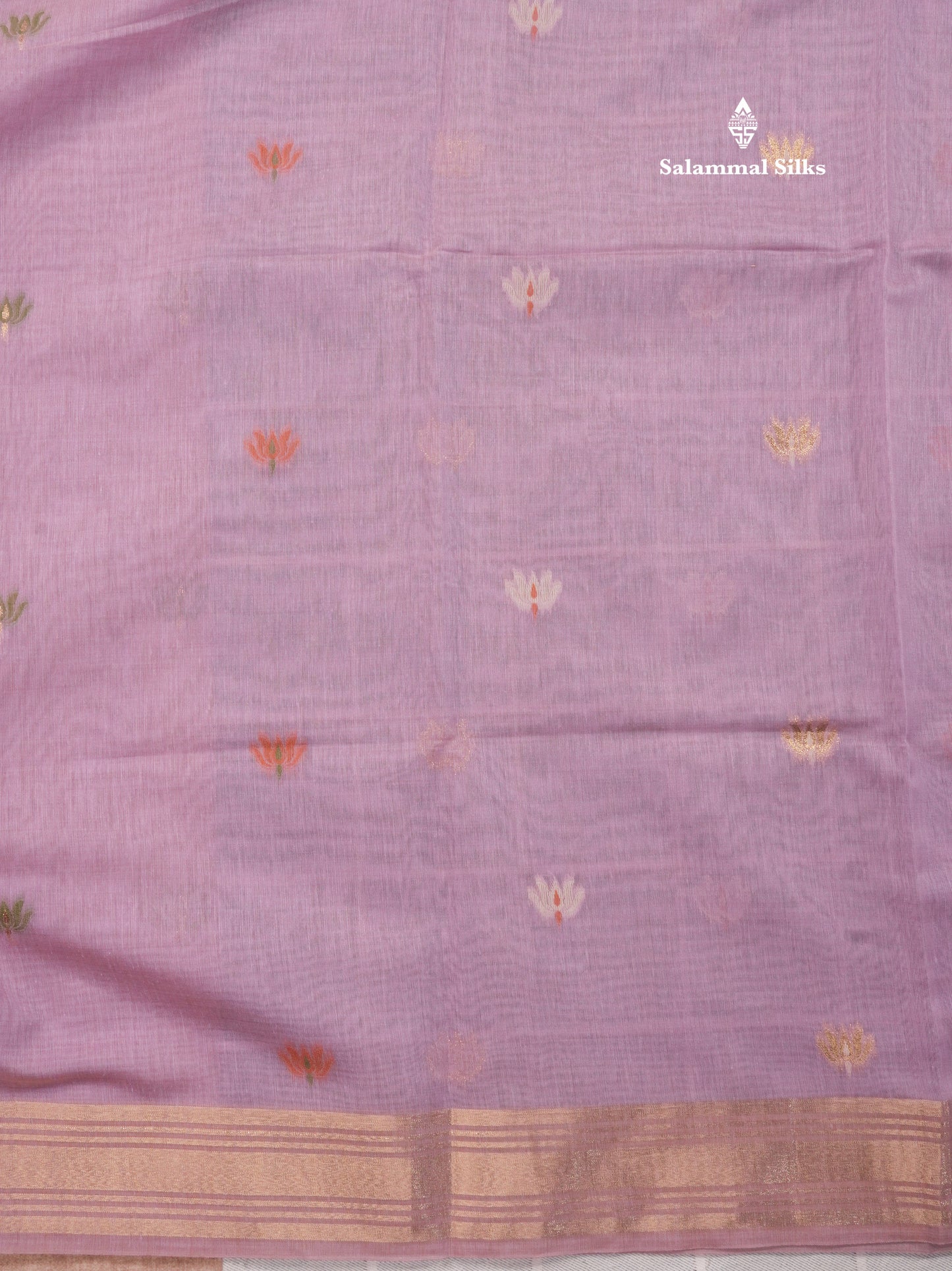 Lavender Colour Meenakari Work Muga Cotton Saree With Contrast Purple Blouse