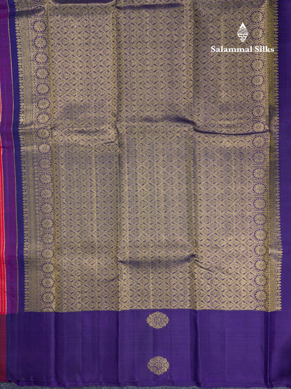 Rani Pink Pure Kanjivaram Silk Saree With Contrast Magenta Border