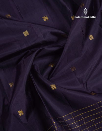 Beautiful Dark Kanchana Pure Kanjivaram Silk Saree With Traditional Gap Border