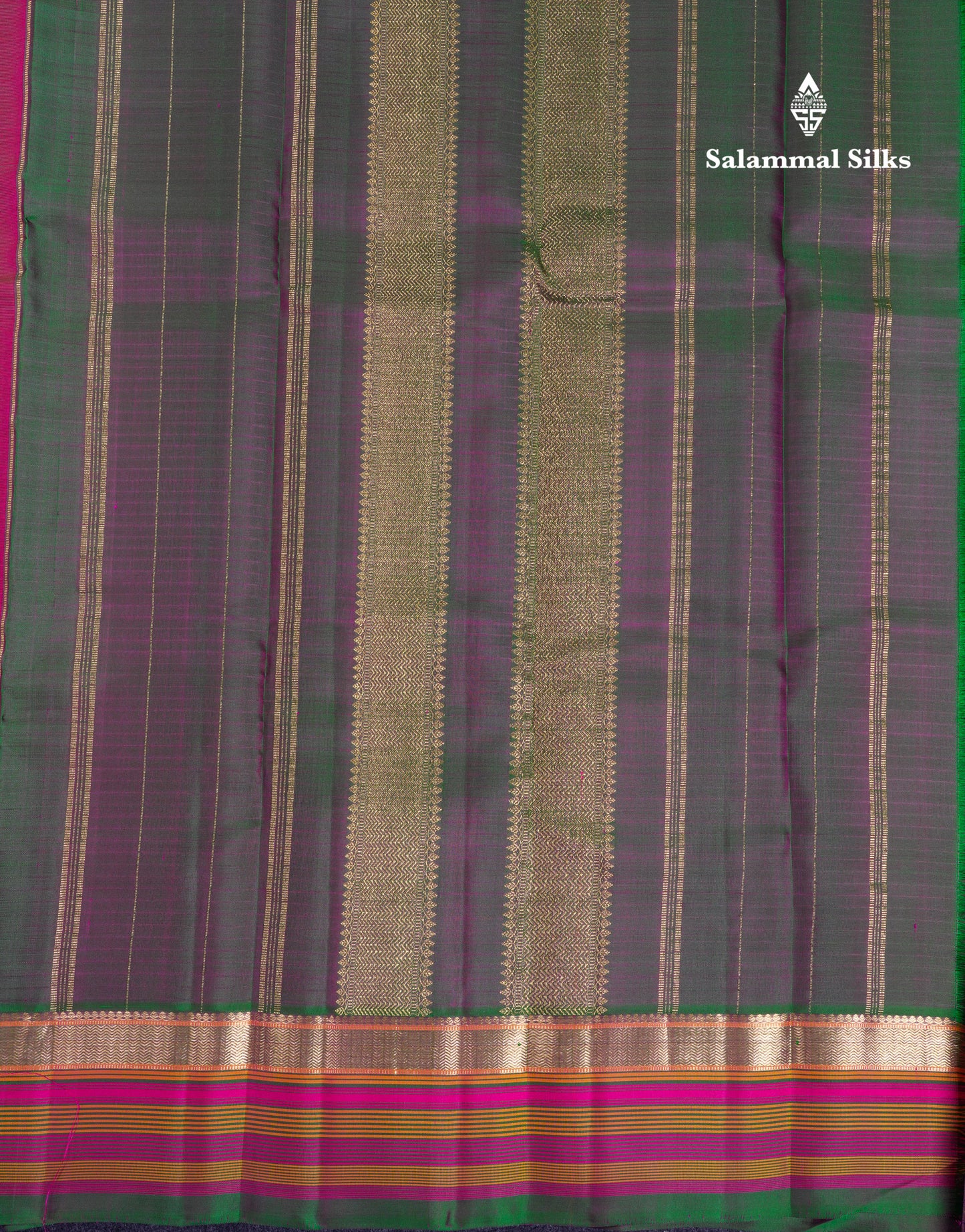 Beautiful Magenta Pure Kanjivaram Silk Saree With Traditional Border
