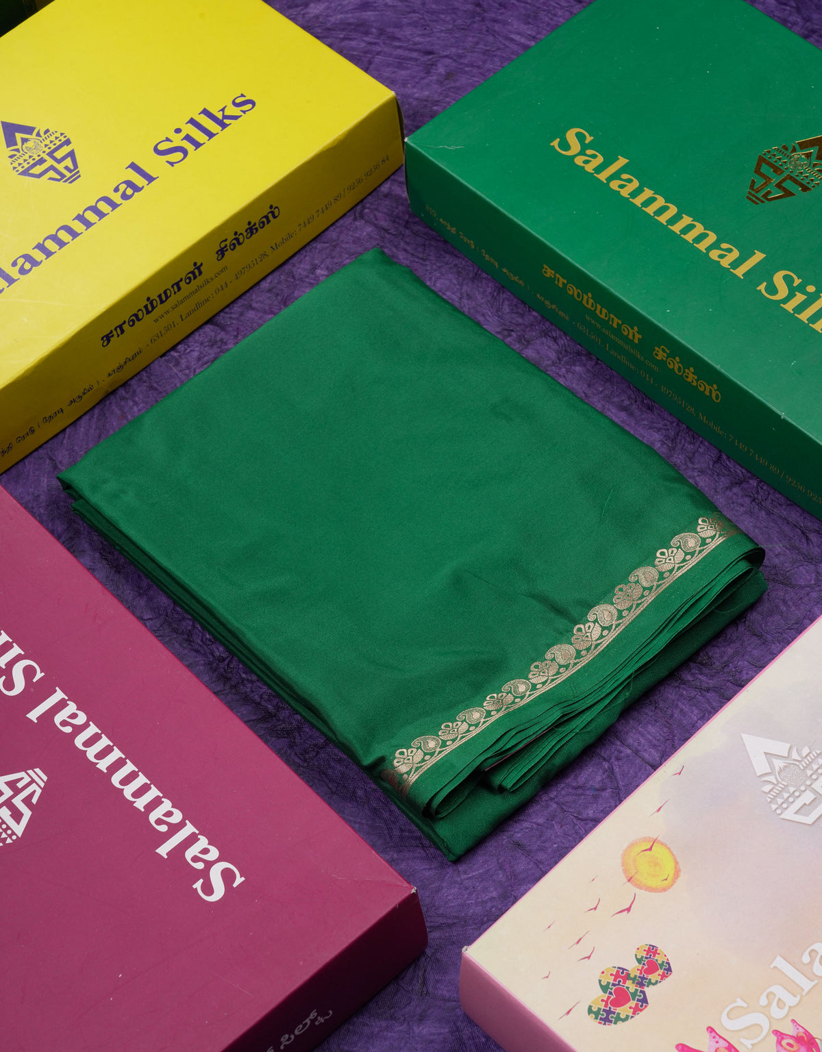 Beautiful Bottle Green Plain Semi Mysore Silk Saree With Small Traditional Zari Border