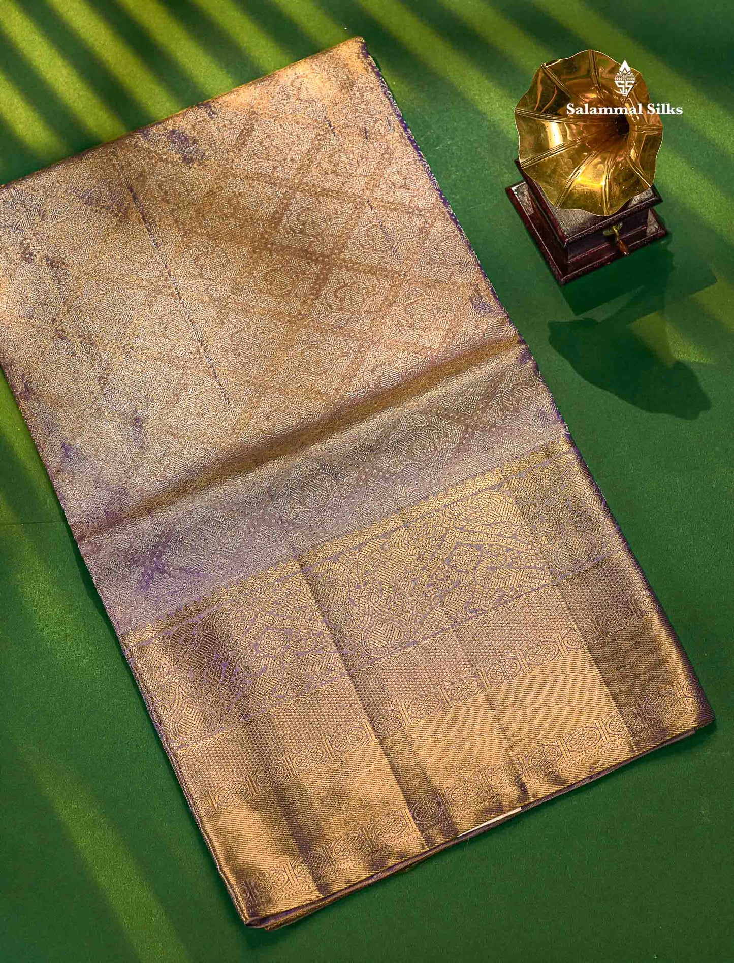 Light Lavender Tissue Pure Kanjivaram Silk Saree (2G) Zari With Self Border