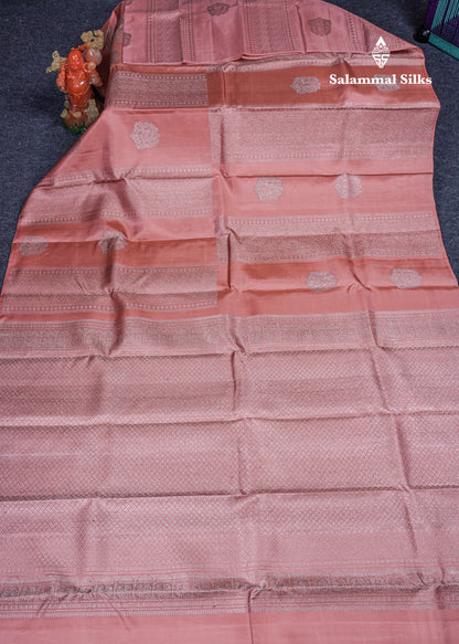 Chocolate Colour Fancy Pure Kanjivaram Silk Saree With Designer Blouse