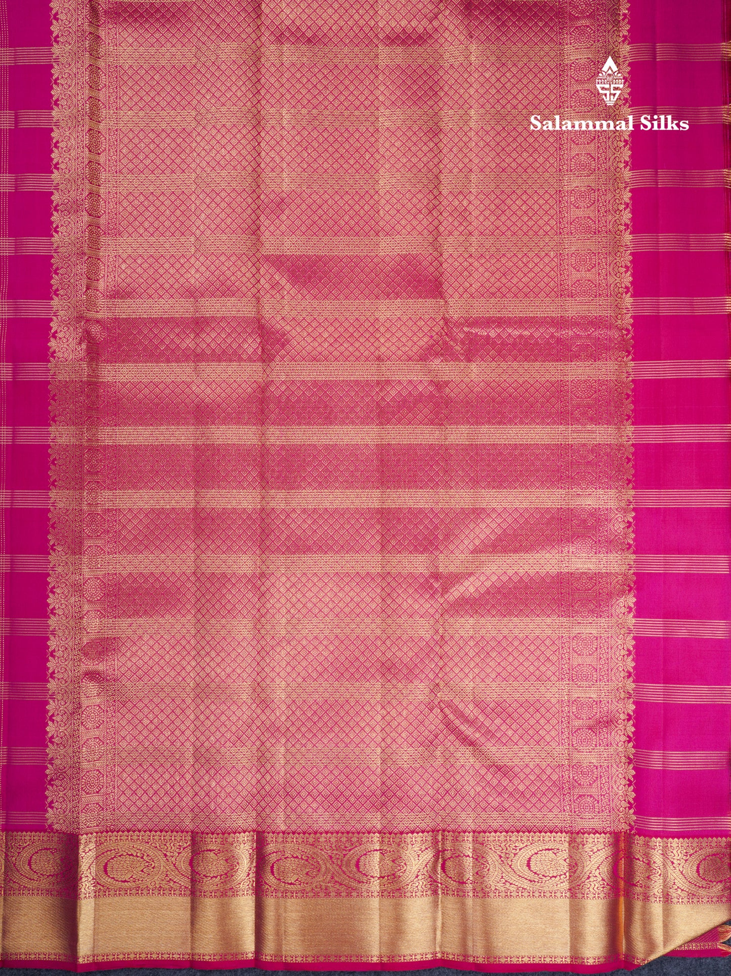 Beautiful Dual Tone Pink Pure Kanjivaram Silk Saree With Traditional Border