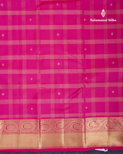 Beautiful Dual Tone Pink Pure Kanjivaram Silk Saree With Traditional Border