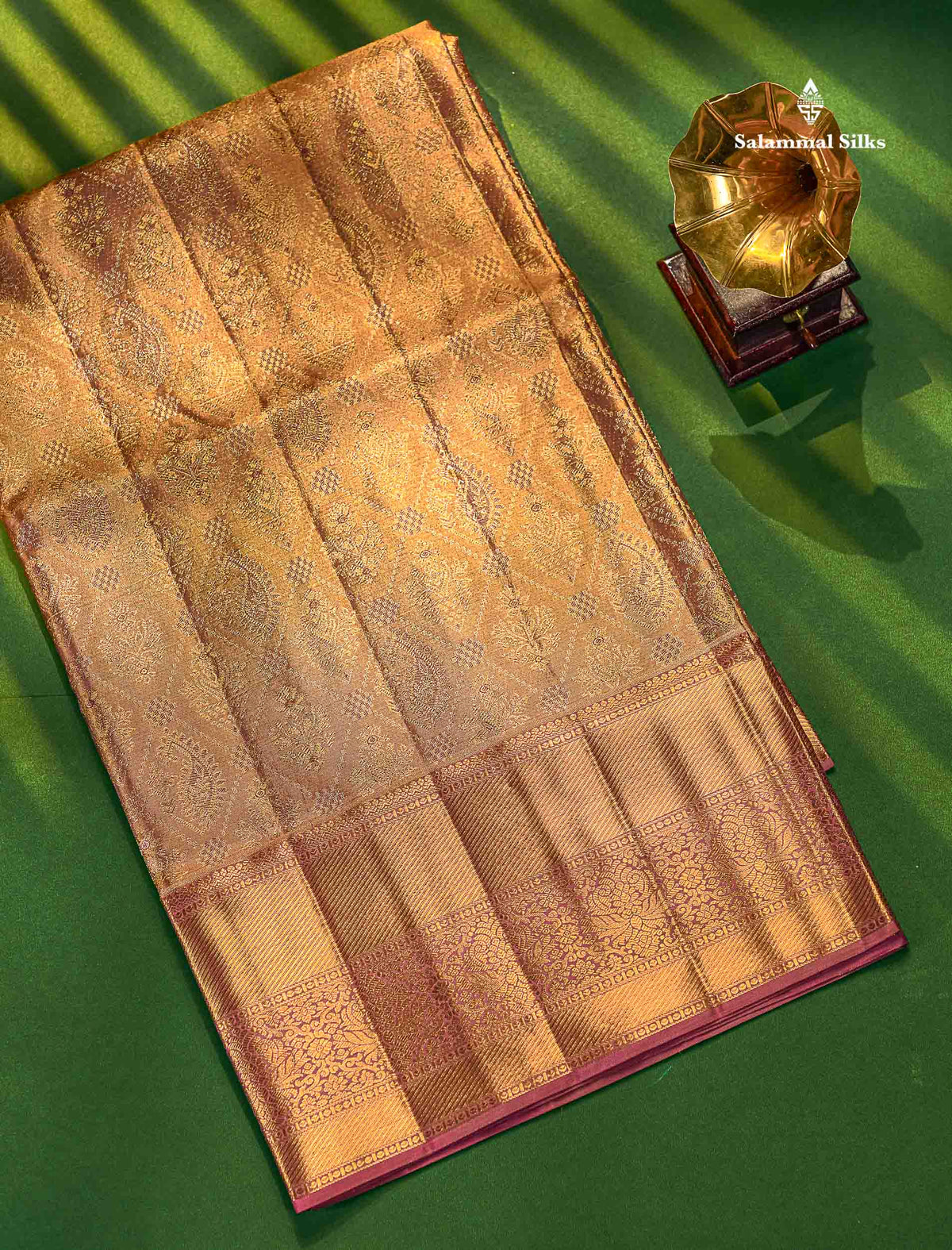 Light Violet Tissue Bridal Pure Kanjivaram Silk Saree With Traditional Border