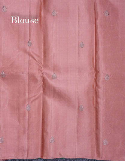 Chocolate Colour Fancy Pure Kanjivaram Silk Saree With Designer Blouse
