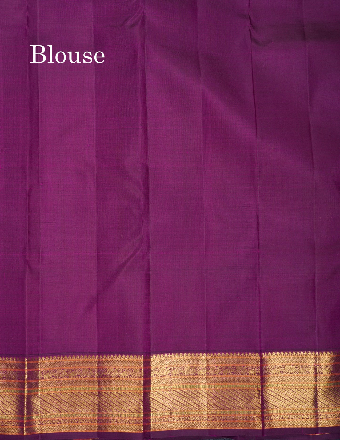 Korvai Beige Pure Kanjivaram Silk Saree With Contrast Magenta Traditional Border