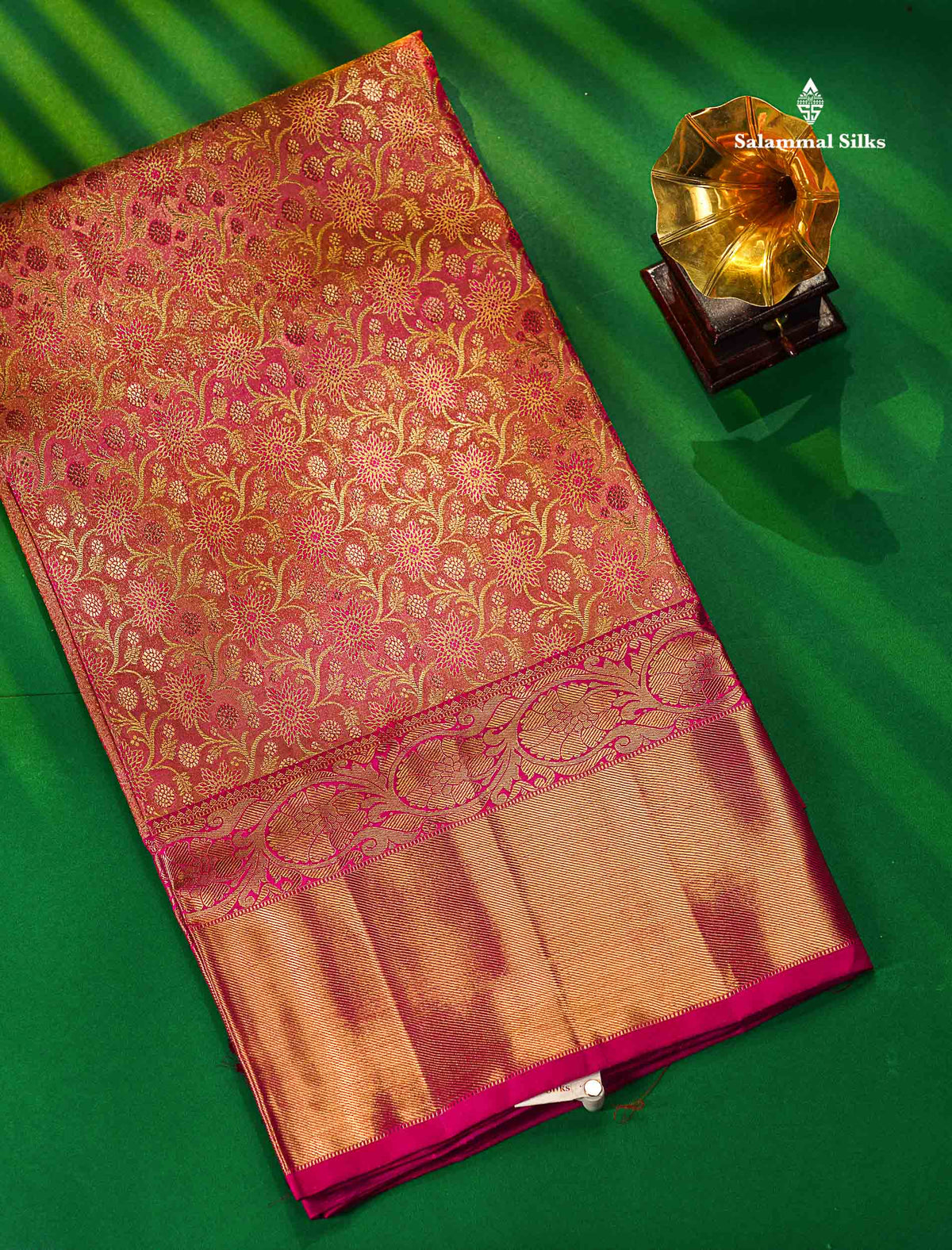 Pure Zari Pink Tissue Kanjivaram Silk Saree