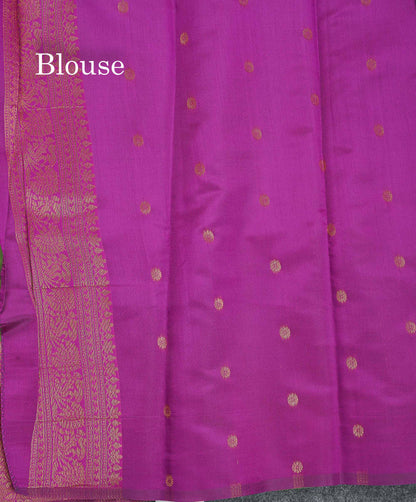 Semi Silk Saree - Olive Green Colour Body With Contrast Vadamalli Evening Morning Border